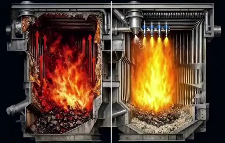 Сравнение работы котла без SOH system и с SOH system